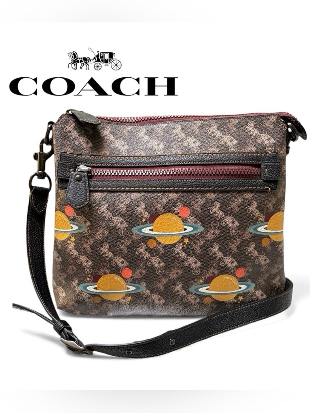 COACH NWOT 79026 Limited Edition Saturn Space Print Crossbody Bag Rare Saturn